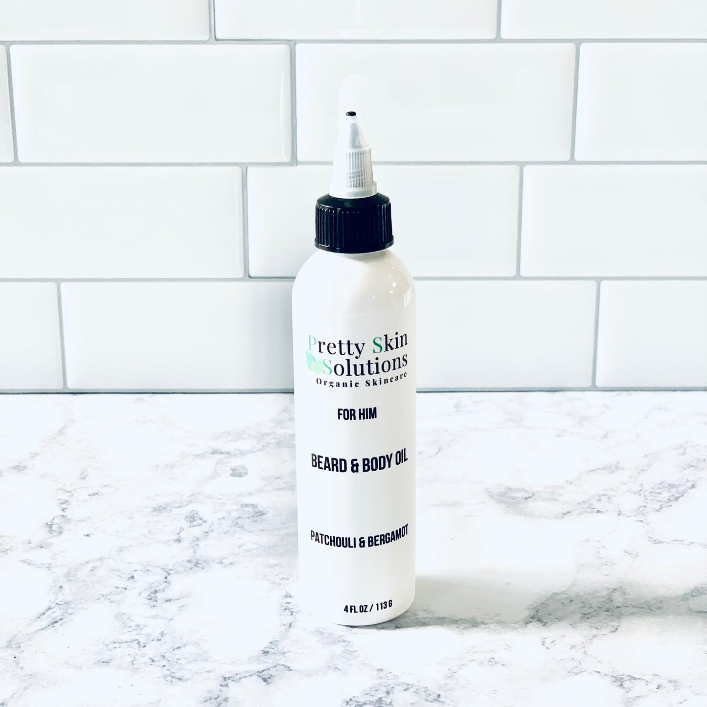 FOR HIM WHITE PATCHOULI & BERGAMOT BEARD & BODY OIL 4 OZ